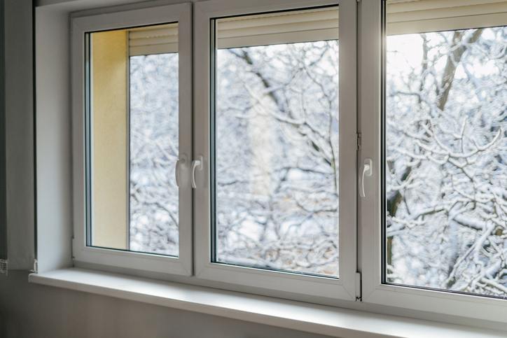 Windows with a winter scene viewed through them Windows with a winter scene viewed through them